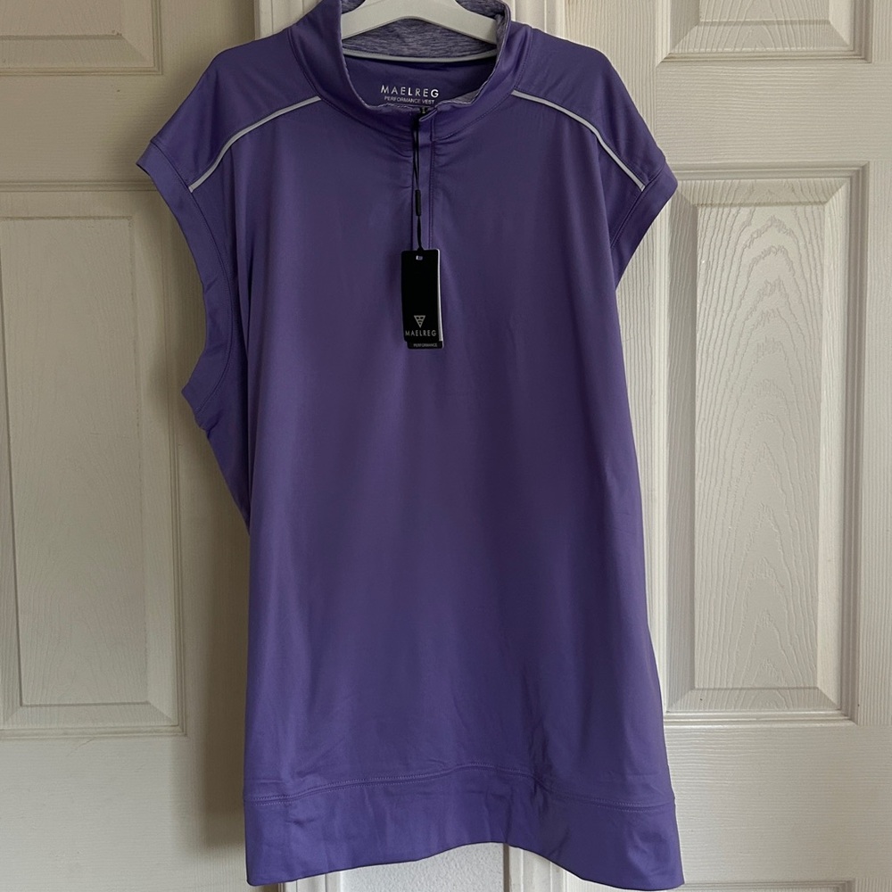 Maelreg Men’s Size 2XL Lavender Performance 1/4 Zip Sleeveless Golf Vest